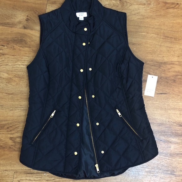 crown & ivy Jackets & Blazers - Crown & Ivy. New with tags Quilted Vest in Navy. Gold hardware. So in trend. XS